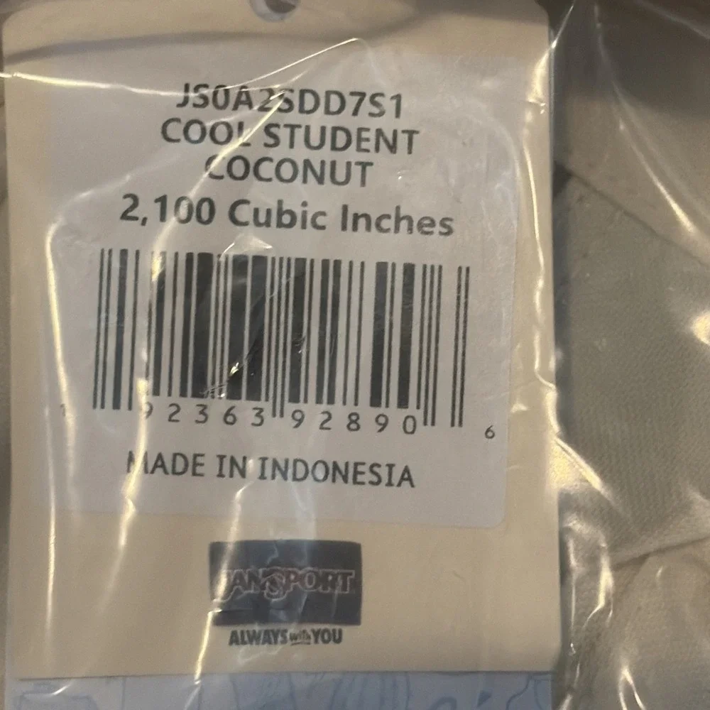 JanSport Cool Student Coconut Laptop Backpack 17.5